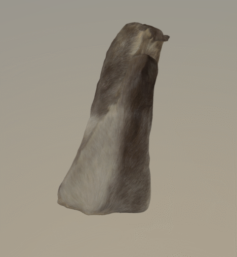 Poron koipinahoista valmistetut kintaat.