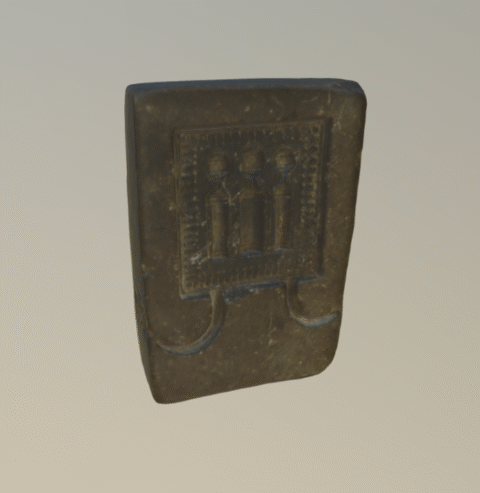 neliskanttinen hiekkakivestä valmistettu valumuotti,